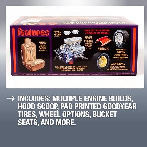 Miniatura 3 de Unknown AMT 1969 Ford Torino Cobra Fastback - Kit de modelo a escala 125, color blanco (AMT1217M)