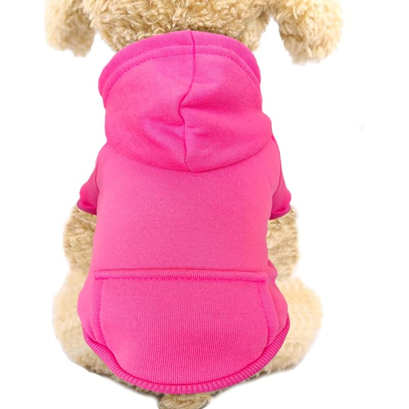 Moletom com Capuz para Cães Pequenos em Poliéster com Bolso JECIKELON, Rose red, X-Large
