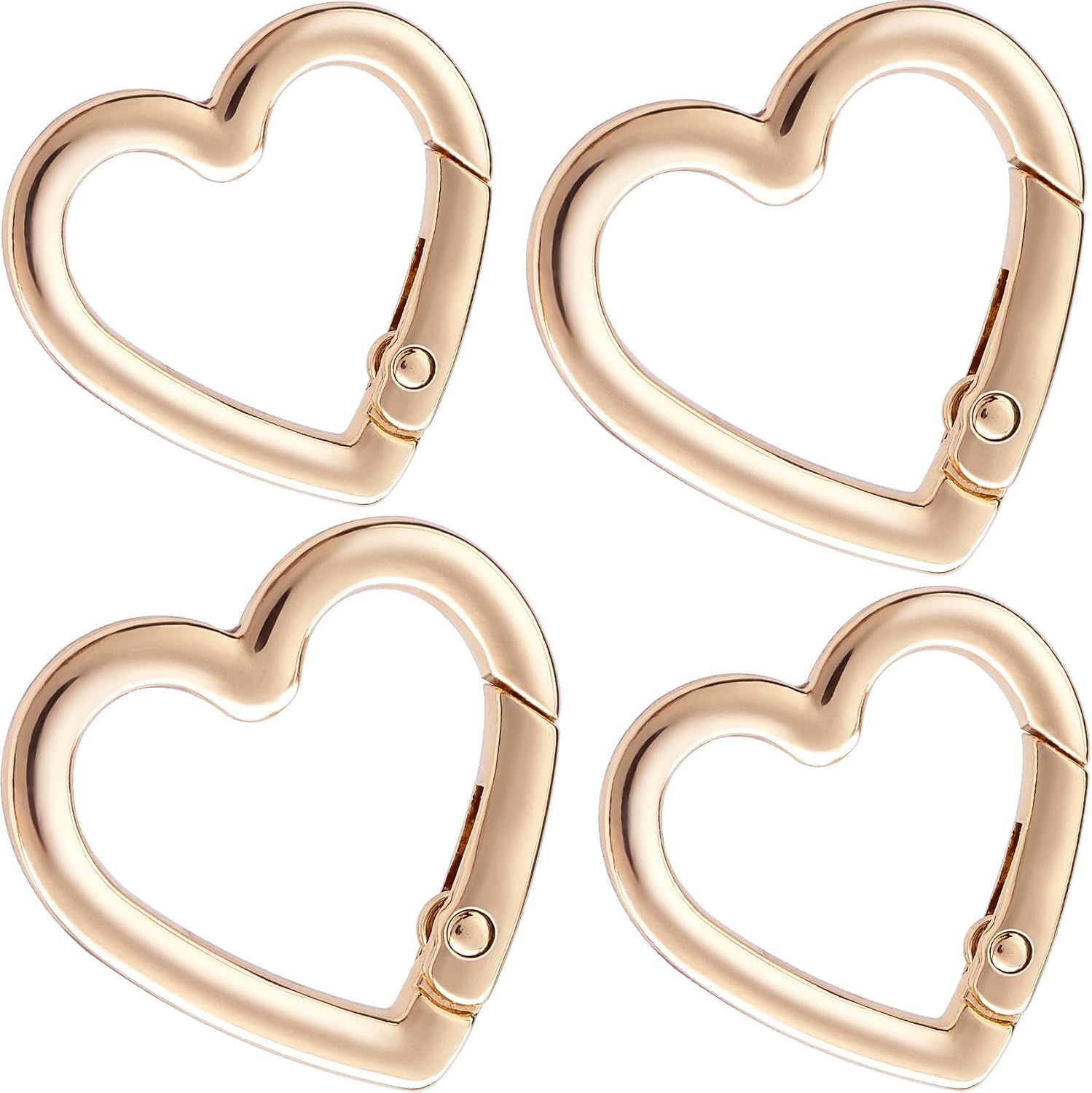 OIIKI 4 PCS Metal Star Clips, 2 Sizes Keychain Clip Heavy Duty