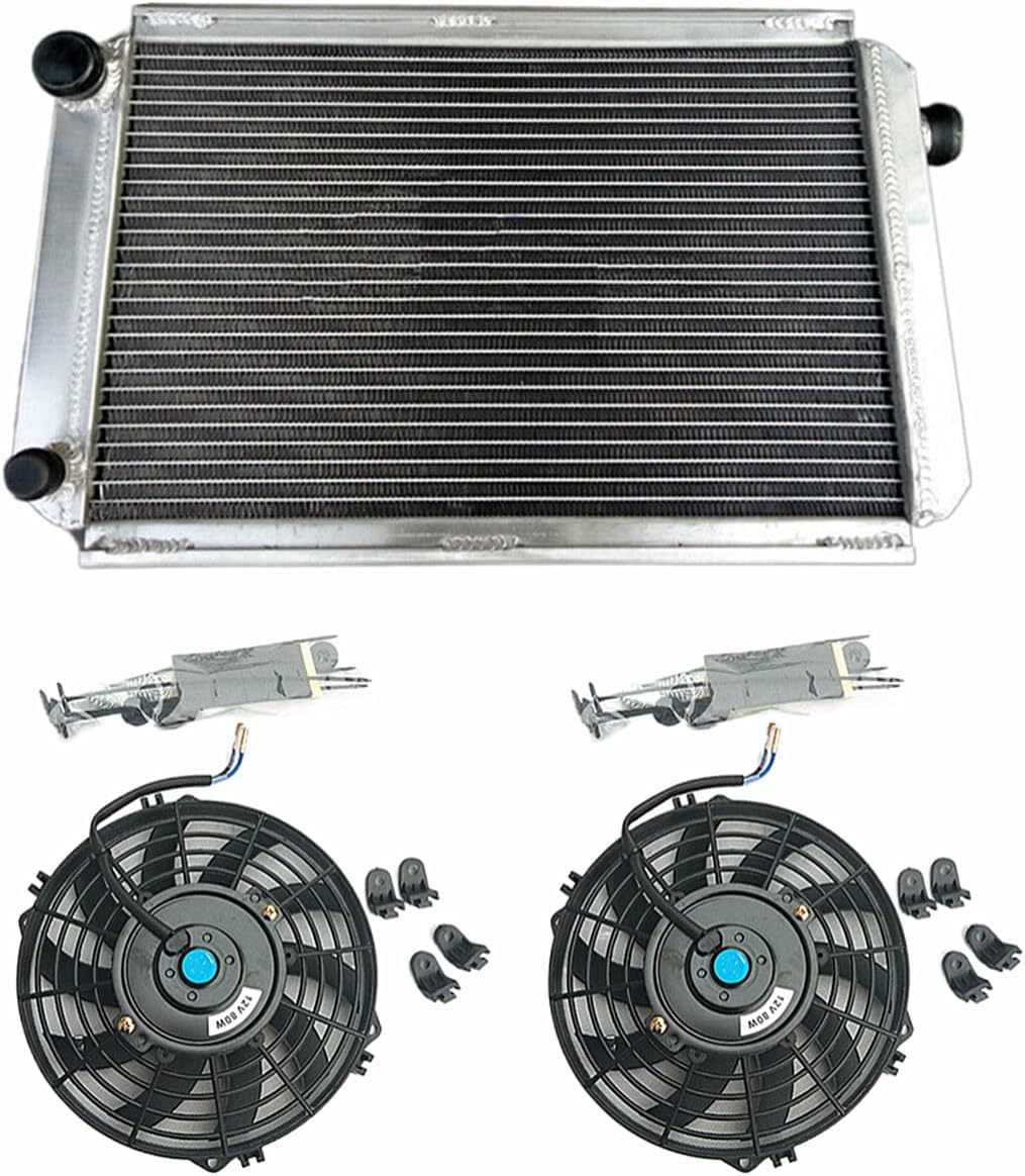 3 Rows Full Aluminum Radiator + 2x Fans For 1974-1979 MG Midget With a 1600CC Engine 1975 1976 1977 1978
