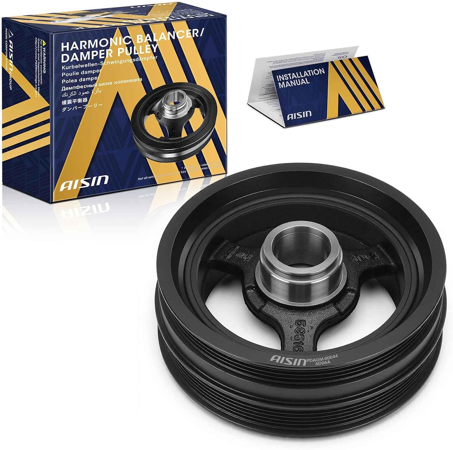 AISIN AFTERMARKET PDAGM-00044 Harmonic Balancer - Compatible with Chevrolet Corvette 2011-2013, Caprice 2011-2017, SS 2014-2017 - V8 6.0L 6.2L