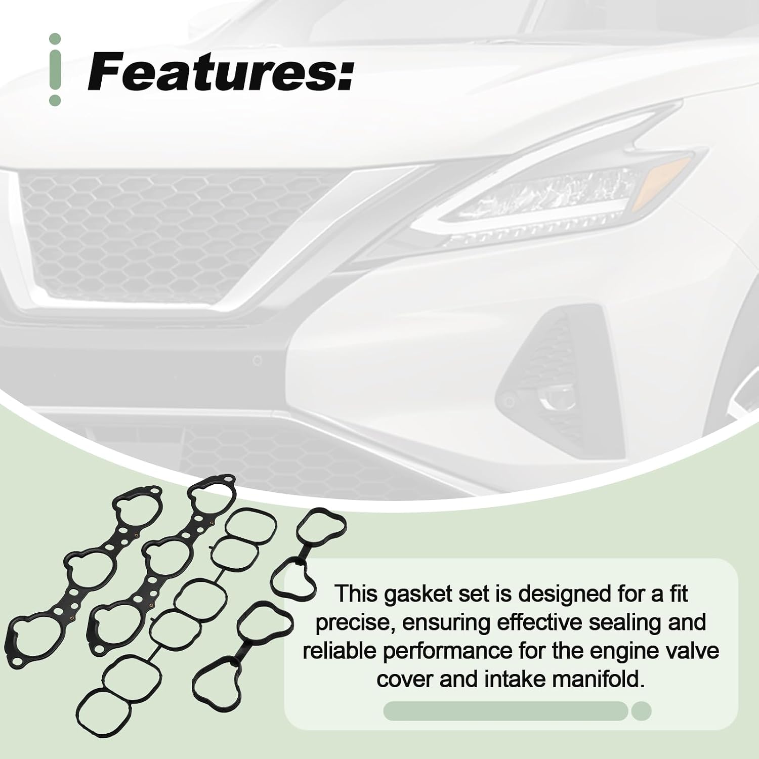 Intake Manifold Gasket and Engine Valve Cover Set for 2007-2016 Nissan Altima 2009-2020 Maxima 2009-2024 Murano 2015-2016 Pathfinder 2011-2017 Quest 2014-2016 QX60 2013 JX35 Replace VS50770R MS97143