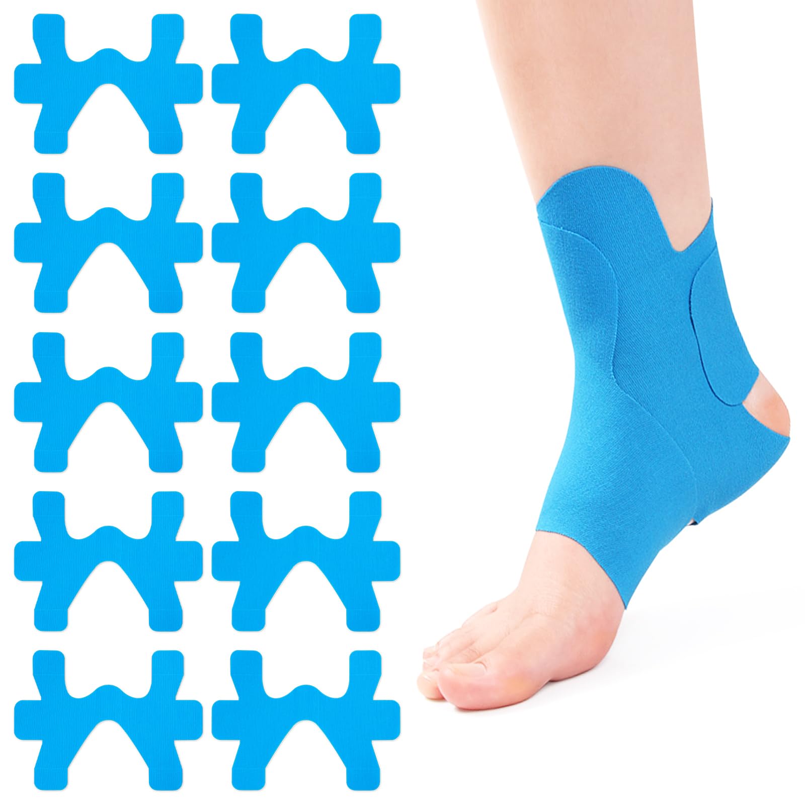 10 Bandes De Kinésiologie Prédécoupées Pour Genoux - Tape Élastique Imperméable Pour Sport Et Soulagement