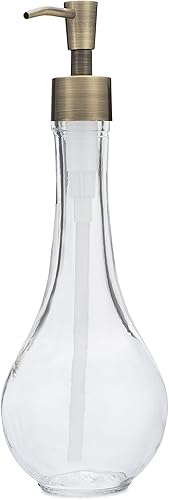 Miniatura 2 de Rail19 Dispensador de jabón de vidrio Rain Drop con bomba de metal, 8 onzas (negro cali)