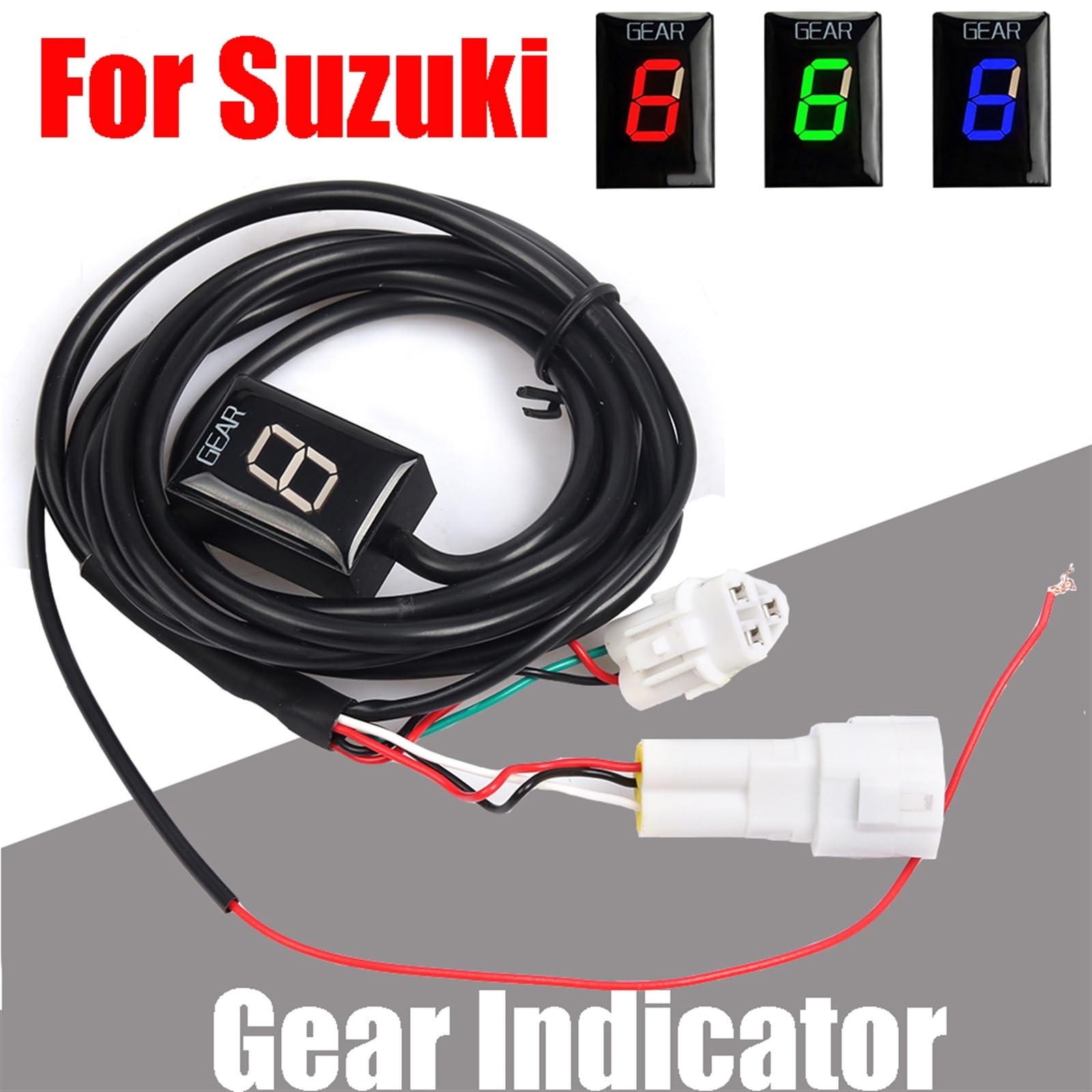 Ganganzeiger for Suzuki, for VLR1800 VLR 1800 2008-2015 VZR1800 VZR 1800 2006-2020 Ganganzeige Motorradzubehör 1-6 Geschwindigkeitsanzeigemesser(Red)