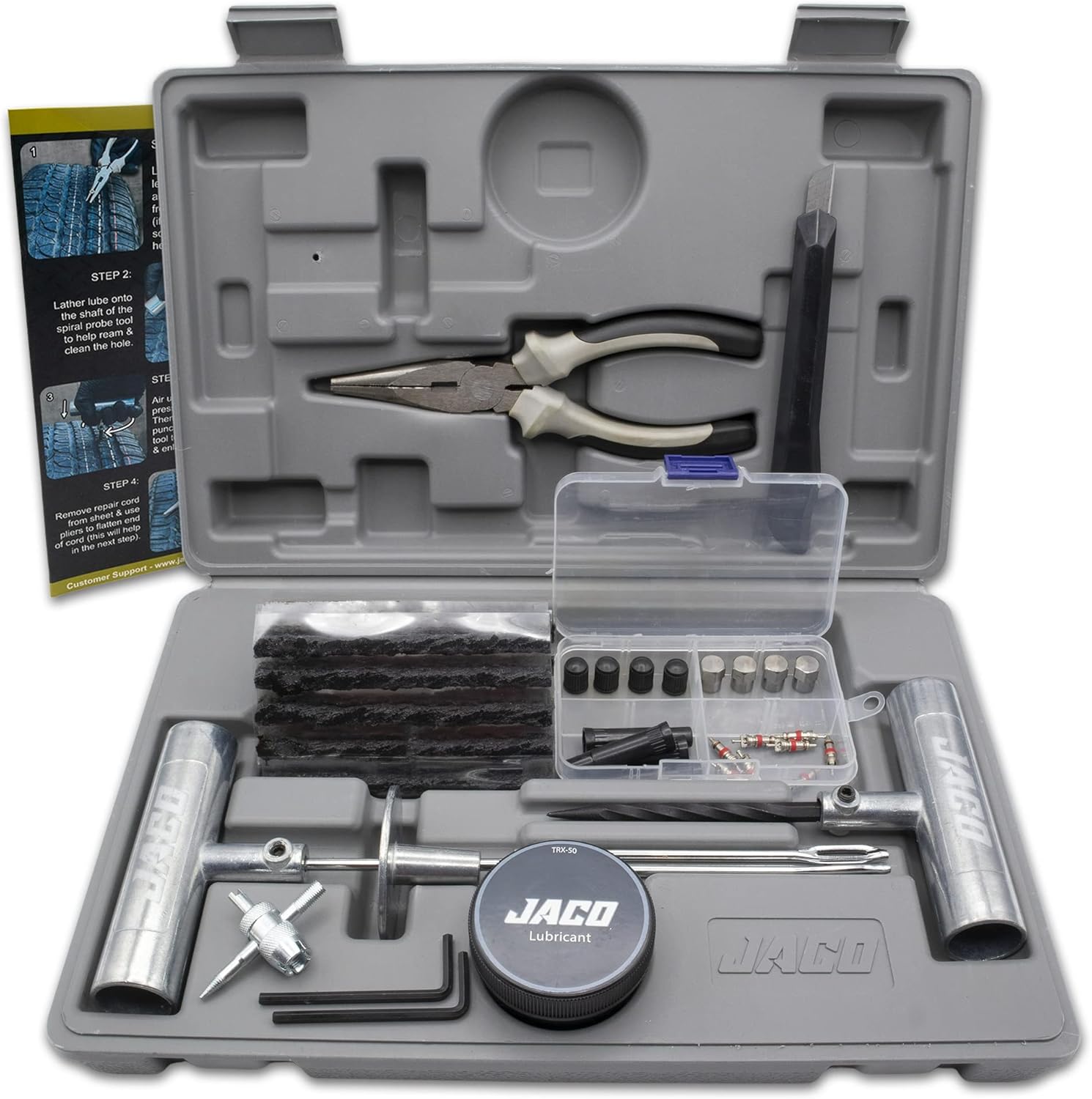 JACO TRX-50 Heavy Duty Tire Repair Kit | Universal Tire Plug Kit : Automotive
