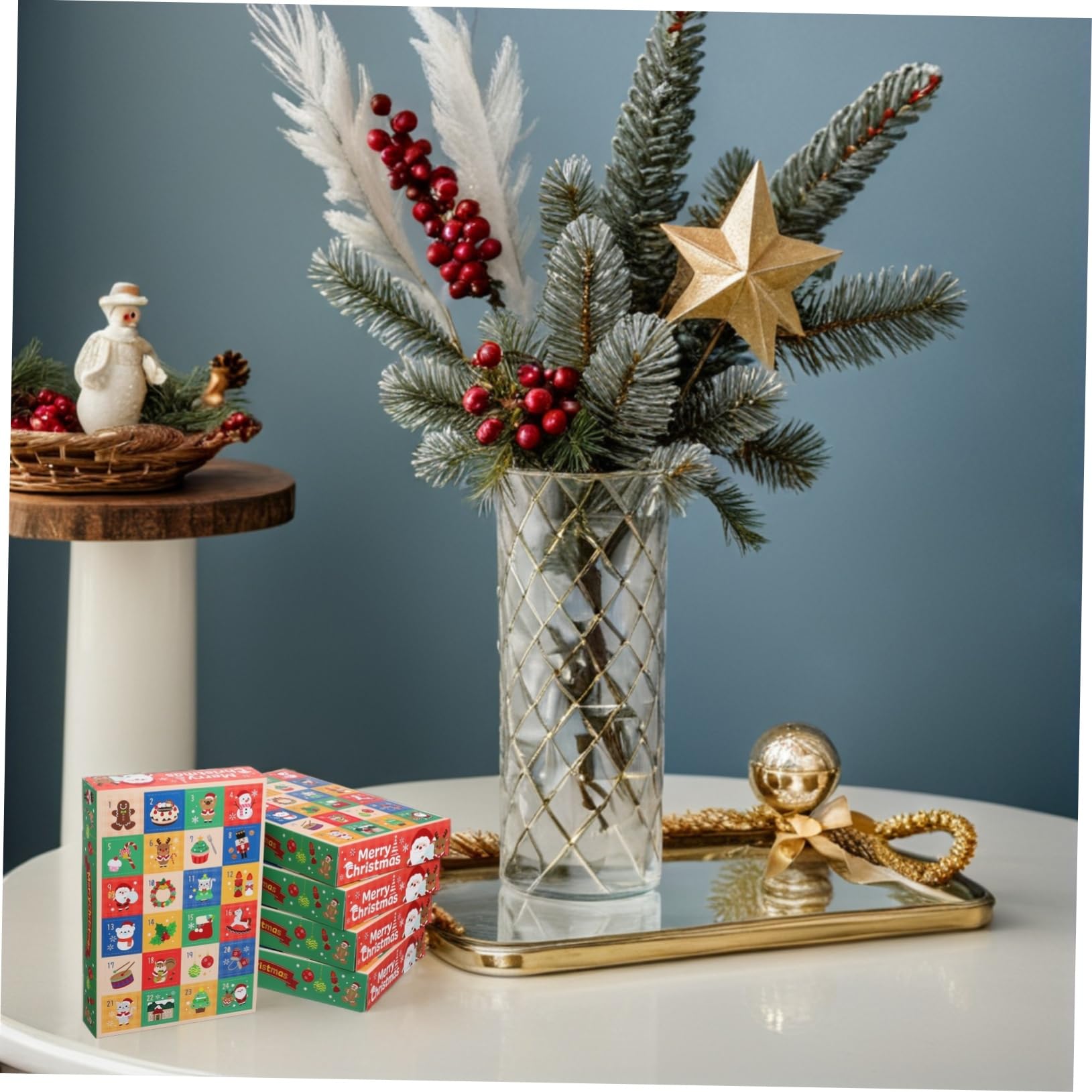 5pezzi Scatole Avvento Vuote da Scatole Regalo di Carta per Natale del Calendario Avvento Riempibili di Conto alla Rovescia per Vacanze di Carta per Calendario di Natale