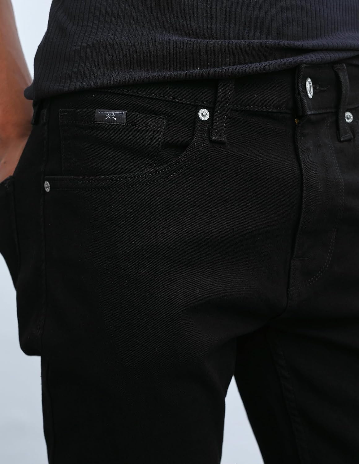 71MuDcunvfL._SL1500_ Flying Machine Men's Slim Tapered Fit Jeans| Solid | Mid Rise | Stretchable | Jeans for Man