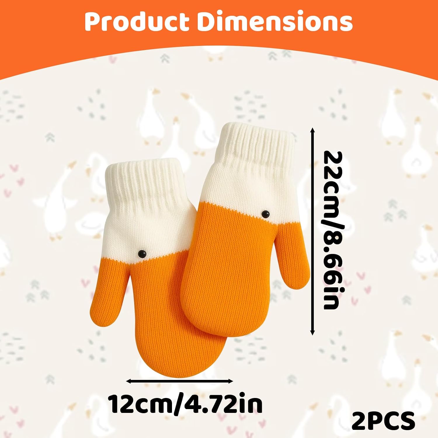 Silly Goose Gloves, Goose Mitten, Duck Mittens, Warm Goose Down Mittens, Silly Glove for Winter, Glove for Outdoor Activities