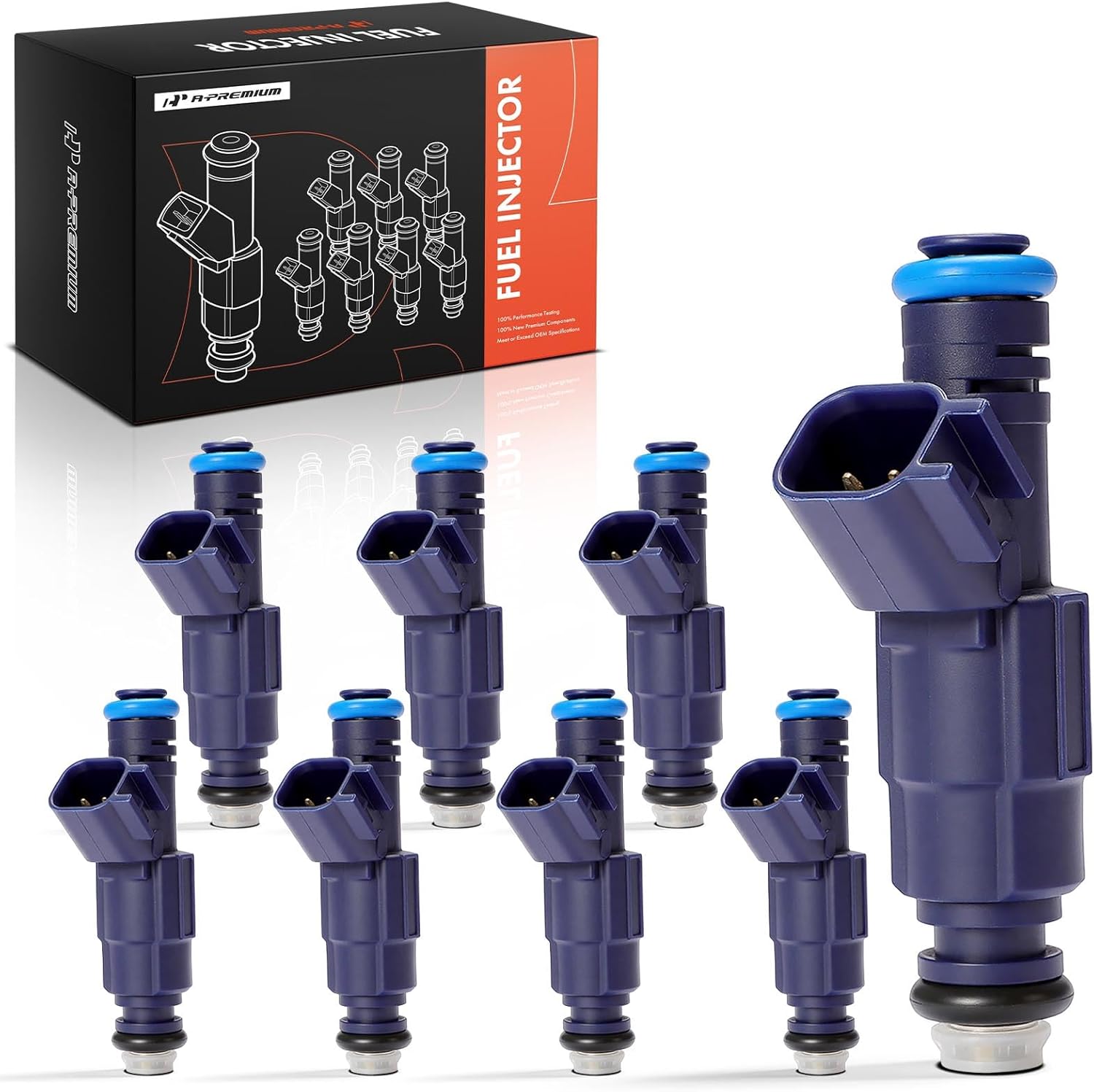 A-Premium Fuel Injectors Compatible with Ford Mustang 2001 2003 2004 V8 4.6L, Set of 8, Replace# 2L1Z9F593AA, 2R3Z9F593BA