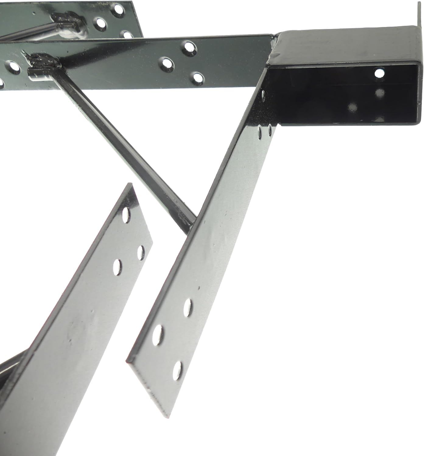 Garden Gate Building Kit – 4 Heavy-Duty Welded Steel Gate Frame Corner Brackets with Hinges – Reinforces Garden, Farm, and Yard Gates for Long-Lasting Strength and Alignment Tech Team #738