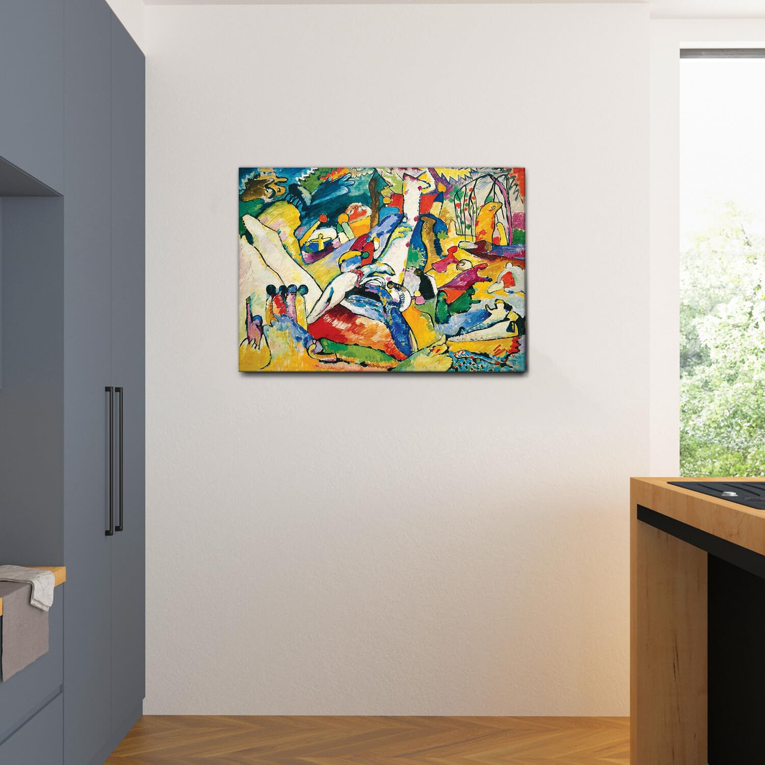 Quadro Su Tela Vassily Kandinsky 'Capriccioso' - 140x100 Cm, Telaio In Legno, Pronto Da Appendere, Per Soggiorno E Ufficio