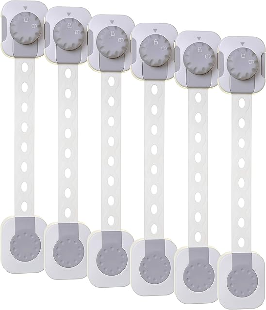 Dreambaby Twist 'N Lock Multi-Purpose Latch, 6 Pack, White/Grey