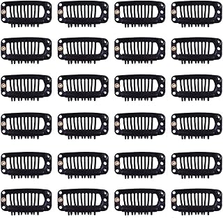 ELECDON U Shape Metallic Snap Clips Ins for Hair Extension Hairpiece DIY Snap-Comb Wig Clips Weaving Thread