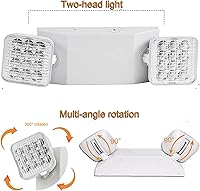 Vista 3 de LED Emergency Lights for Home Power Failure, 24 Pack with Battery Backup, Commercial Dual Head Emergency Light Fixture AC110V/277V