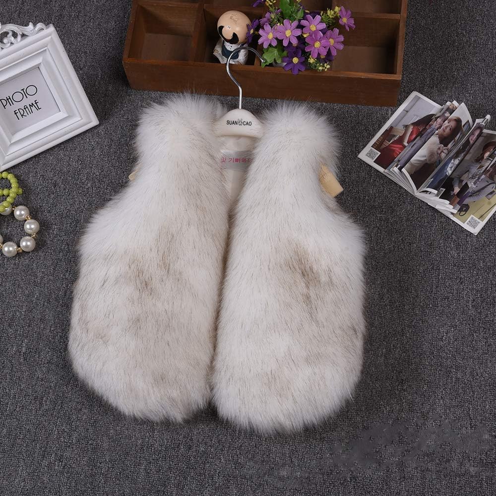 benetia Girls Boys Faux Fur Vest Coat