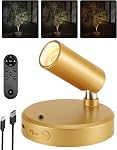 EZVALO Wireless LED Spotlights Indoor, 5500mAh Rechargeable Battery Powered Plant Spotlights Indoor, Dimmable & Timer, 3 CCT Small Up Lights with Remote, Accent Uplighting for Artwork, Tree (Black)