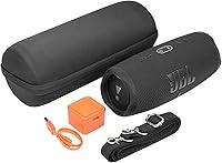 Vista 8 de co2CREA Funda de viaje rígida de repuesto para altavoz Bluetooth impermeable JBL Charge 4 / Charge 5 (funda negra)