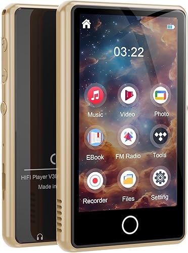 Reproductor de MP3 con Bluetooth, reproductor de música digital de 80 GB, reproductores MP3 y MP4 portátiles con altavoz, radio FM, grabadora de