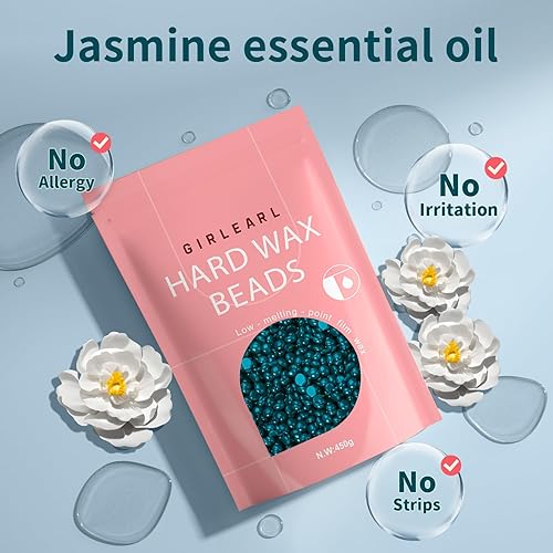 Miniatura 45 de Cuentas de cera dura, granos de cera de 1 libra para depilación, cera dura para mujeres sensibles en casa, repuesto de cera perfecta para bikini