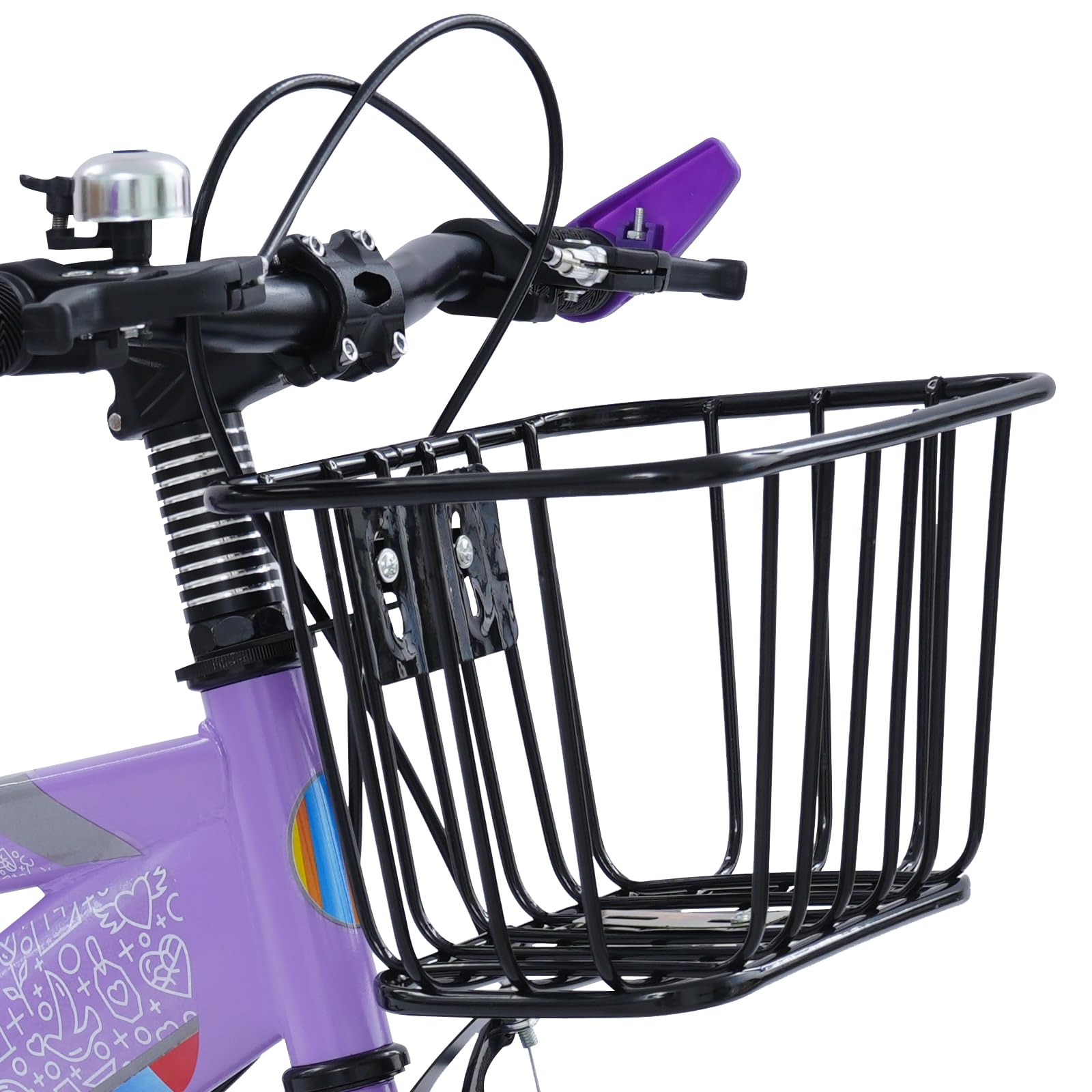 Vélo pour enfant de 14 pouces avec siège arrière, vélo pour enfants avec panier et roues stabilisatrices, vélo pour enfants à partir de 3 ans, garçons et filles, hauteur réglable