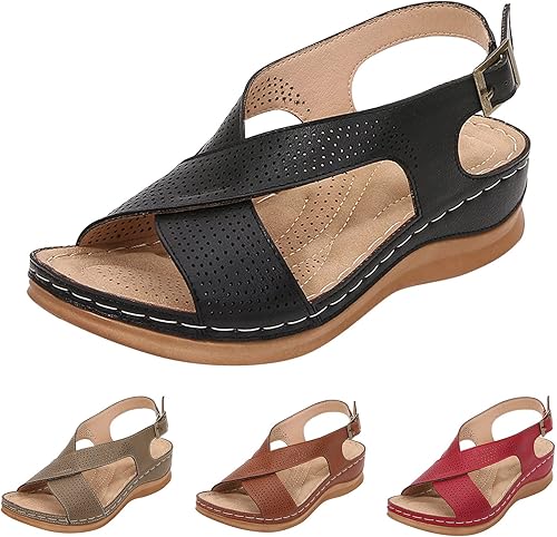 Miniatura 2 de Espadrille Wedge Sandals for Women Low Heel Closed Toe Wide Sandals for Women Wide Width Espadrille Heels Womens Black Platform Wedge Sandals