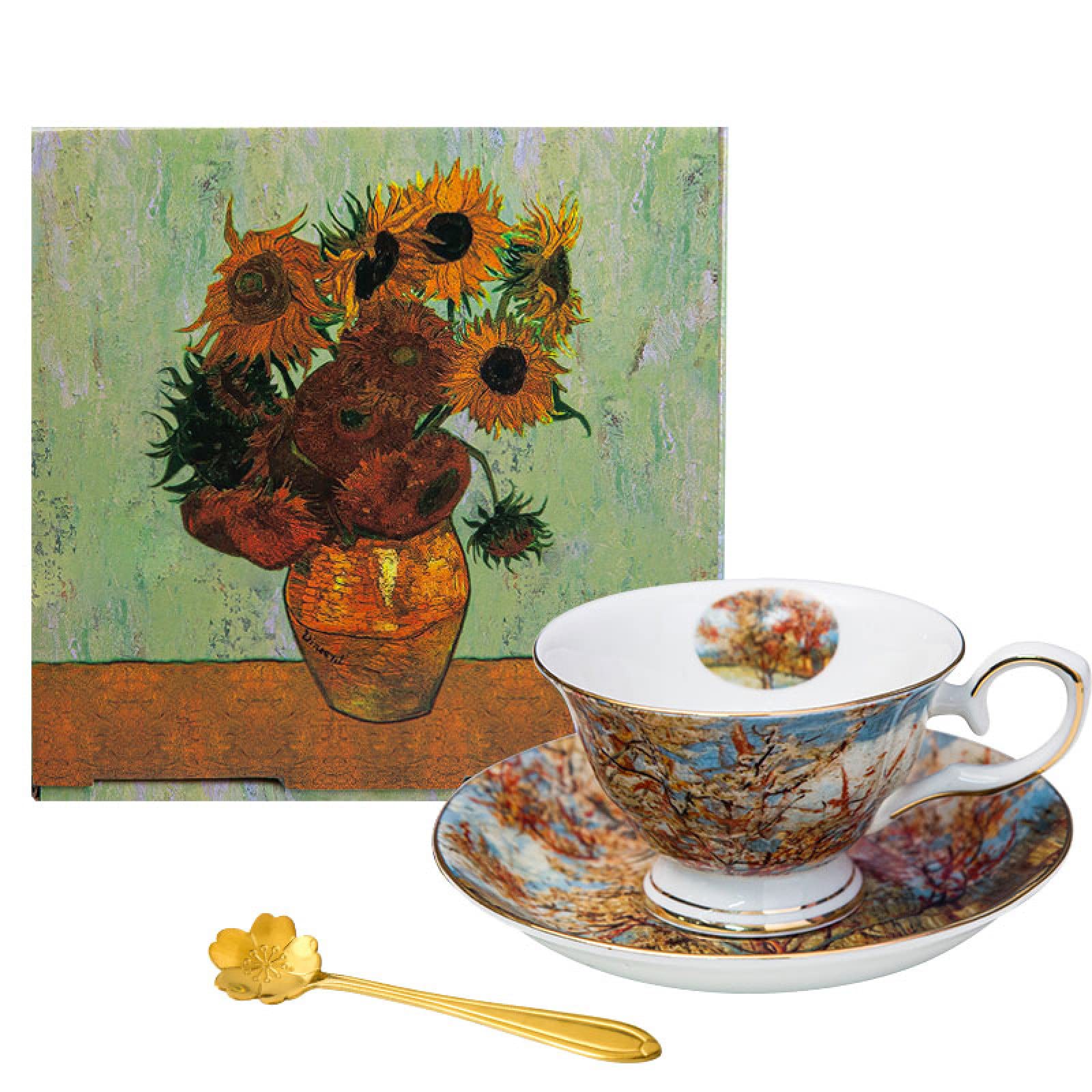 Handgemachte Keramik-Kaffeetasse Tasse und Untertasse Rosa Pfirsichblütenbaum Keramik Kaffee Teetasse und Untertasse Teller Hafermilchbecher Hochzeitsgeschenk