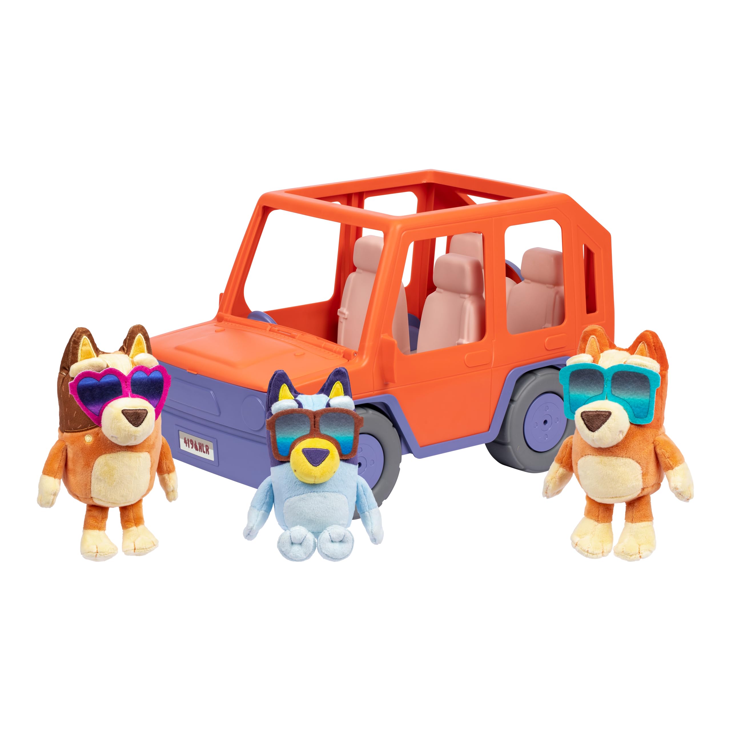 Bluey Buddies Big Heeler 4WD Con Macchina E Peluche Esclusivi | Set Gioco Con Bluey, Bingo E Chilli, Auto Familiare
