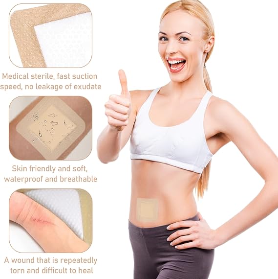 6PCS Silicone Foam Dressing for Wounds with Border, Small Dressings 5 x 5cm