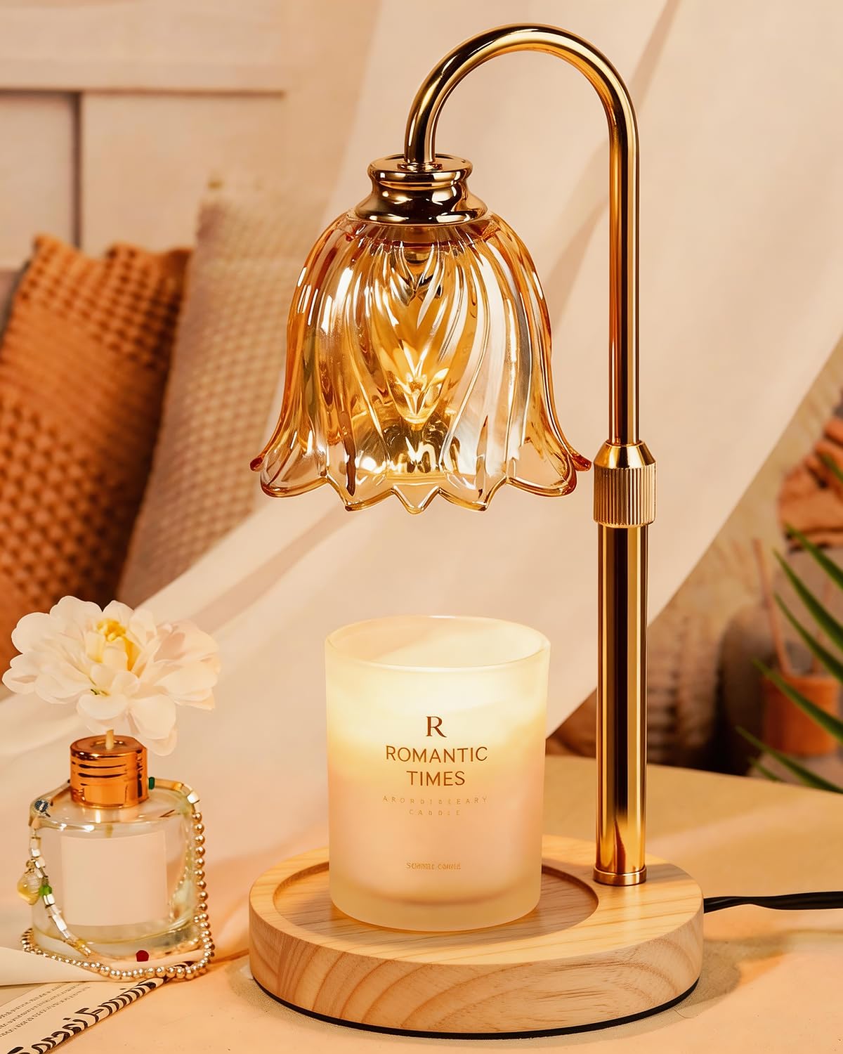 Candle Warmer Lamp with Dimmer, for Mum, Birthday Presents for Women, Candle Heater Lamp with 2 Bulbs for Scented Candle, New Home Gifts — view 8