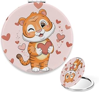 Compact Mirror, Cute Cartoon Tiger Hearts Pin...