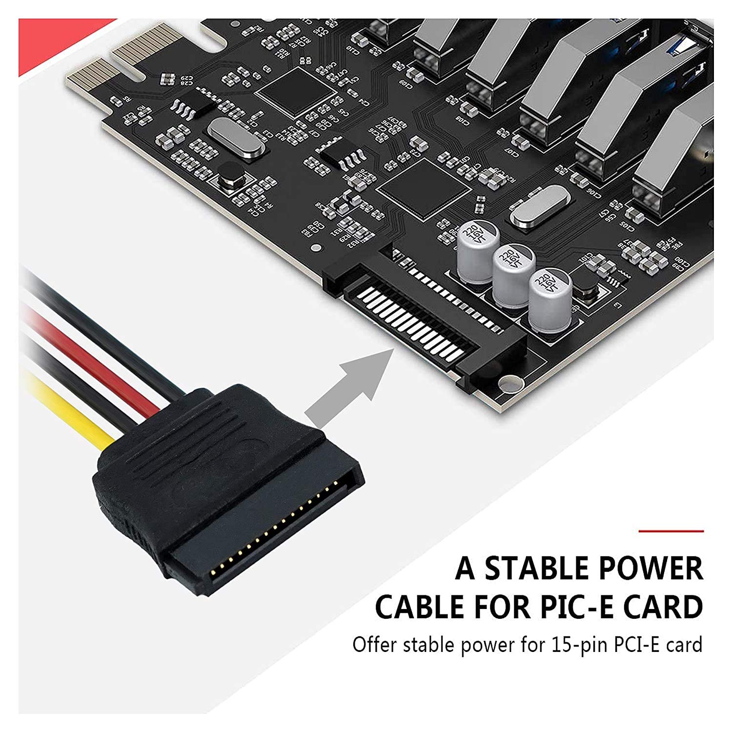 SATA Power Extension Cable - Dual Drive Power -5