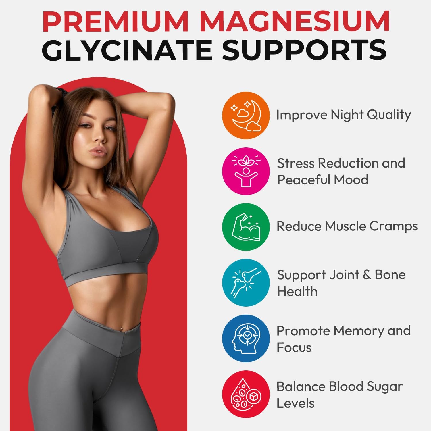 Magnesium Glycinate Gummies Sugar Free for Kids & Women, High Absorption Magnesium and Potassium, Calcium, B6, D3, Chews Gummies, Relaxation, Stress Relief, Night Rest - Image 4