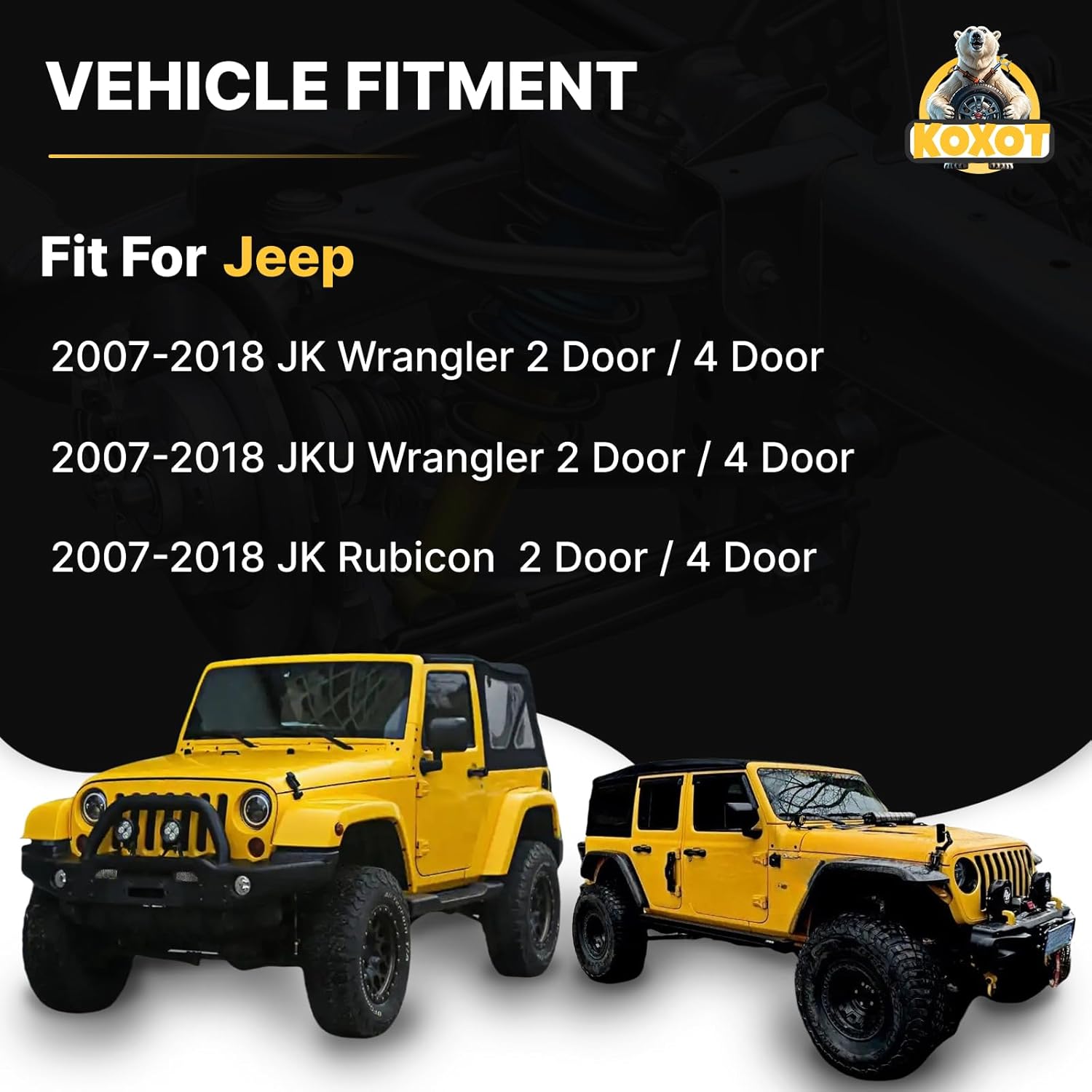 Replace Front Sway Bar Link Quicker Disconnect System with 2.5" - 6" Lift for 2007-2018 Jeep Wrangler JK JKU Replace 2034 Adjustable Quicker Disconnect Stabilizer Bar links