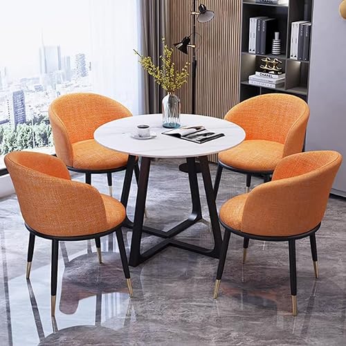YVYKFZD Juego de mesa y silla de recepción de oficina, juego de mesa y silla de club de 5 piezas, mesa de comedor de cocina redonda, mesa de centro