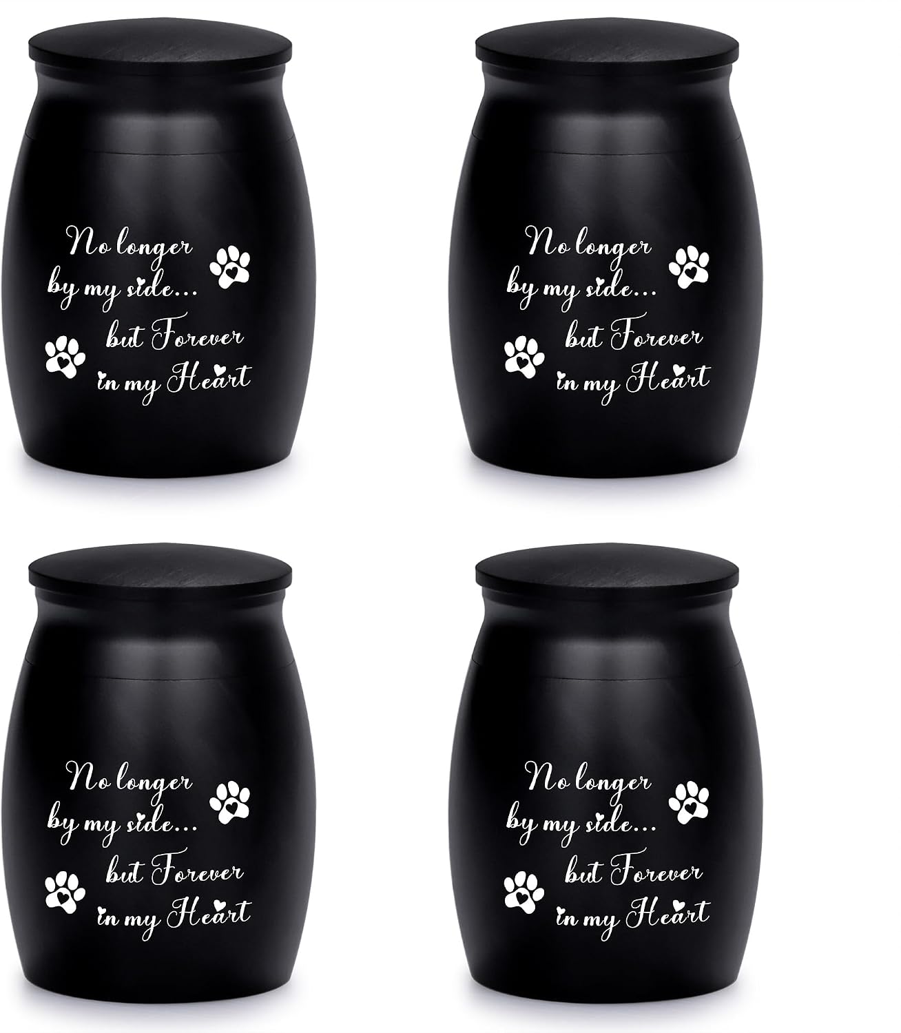 Small Cremation Keepsake Urns for Ashes - Set of 4 Mini Memorial Jars for Loved Ones, Elegant Sharing Keepsakes for Family & Friends - Until We Meet Again Collection