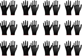 SHINROAD Guantes de palma de nitrilo de nailon de punto para la muñeca, seguro que aquí hay un título de producto para listar, 12 pares de mano de obra ajustable, cinco dedos, antideslizantes, color