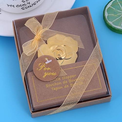 Miniatura 7 de WeddParty - 12 unidades de abrebotellas de amor con rosa dorada, regalos de boda con exquisita caja de embalaje, regalos de boda para invitados