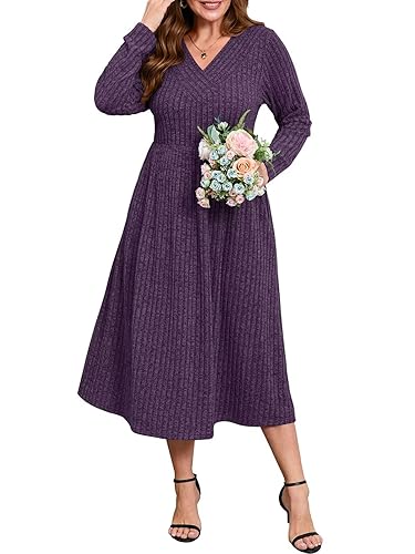 BELAROI Plus Size Maxi Sweater Dresses for Curvy Women Long