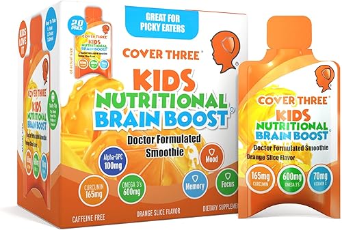 Suplemento cerebral nutricional para niños, mejora la memoria del niño, enfoque, calma, apoya el cerebro, inmune, visión, salud del corazón, aceite