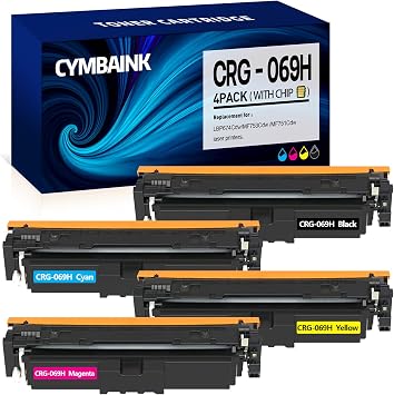 4Pack CRG-069H 069 Replacement for CRG-069H Black Toner Cartridge Compatible for MF753Cdw, MF751Cdw and LBP674Cdw Laser Printers Black Cyan Yellow Mangenta
