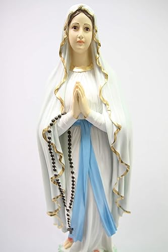 Miniatura 4 de Vittoria Collection Estatua de Virgen María de 32 pulgadas de Nuestra Señora de Lourdes hecha en Italia para jardín interior y exterior