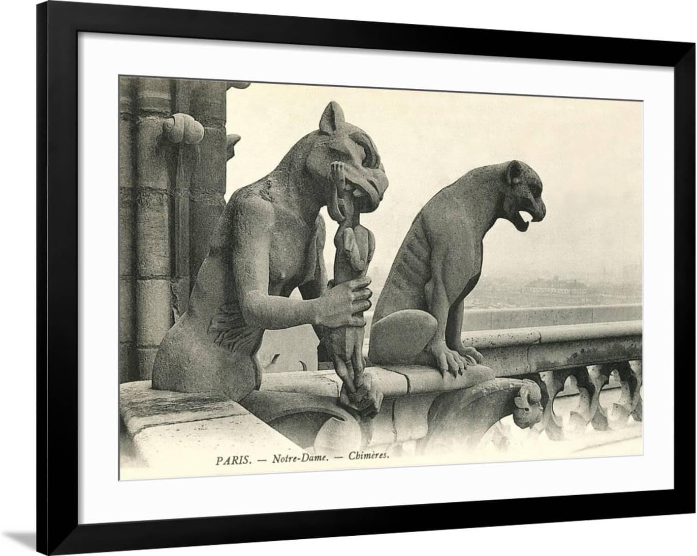 ART.COM Wall Art Print Gargoyles on Notre Dame, 24" x 16"