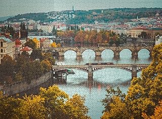 500 Pieces Wooden Jigsaw Puzzle for Adults Autumn Colors in Prague Czechia 500 Piece Jigsaw Puzzle Challenging for Youth Fun Puzzle Family Educational Game Toys Activities Gift