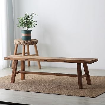 Rustic Wooden Bench Indoor,Narrow Wood Bench for End of Bed,Farmhouse Entryway Long Noodle Benches,Hallway Church Pew Breakfast Nook,for Kitchen & Dining Room(120x30x45cm)