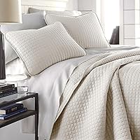 Southshore Fine Living Oversized King Quilt Set - Lightweight Microfiber Bedspread & Shams for Cal King Beds, Bone 108x98"