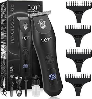 Professional Hair Clippers for Men - Cordless & Corded Dual Mode, 2-Speed & LCD Display, Complete Barber Kit, Scissors, Guide Combs, Rechargeable Beard/Hair Trimmer for Home & Professional Use