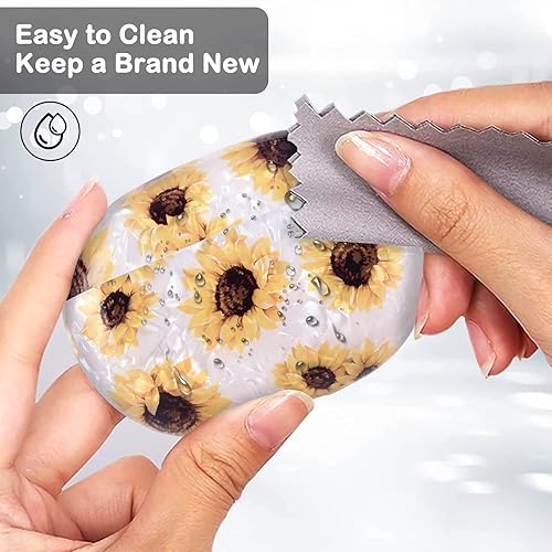 Miniatura 2 de Diseño de carcasa de mármol con purpurina para Beats Studio Buds con cadena de muñeca de perla, llavero con cubierta protectora de piel brillante