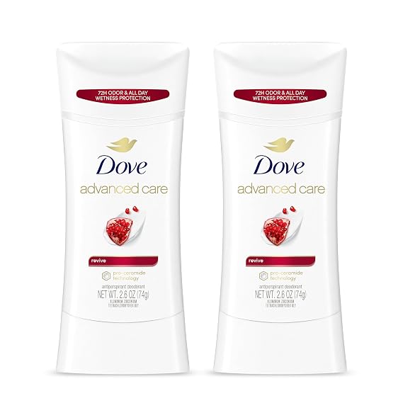 Dove Advanced Care Antiperspirant Deodorant Stick Twin Pack Beauty Bar Gentle Skin Cleanser Pink 6 Bars