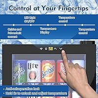 Vista 2 de 3.2 Cu.Ft Mini Fridge – 120 Can Beverage Refrigerator with Glass Door, Adjustable Shelves & Temperature Control, Ideal Drink Cooler for Soda, Wine &